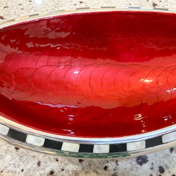 Julia Knight 16-inch red enamel Oval Bowl - Picture 3 of 13
